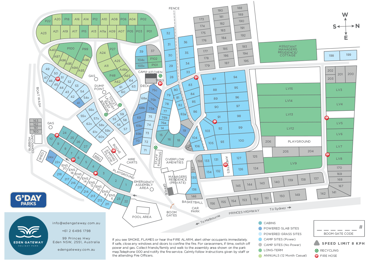 Eden Gateway Holiday Park map